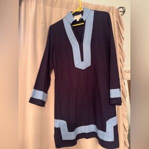 Sail to Sable navy Dress with Light Blue Trim